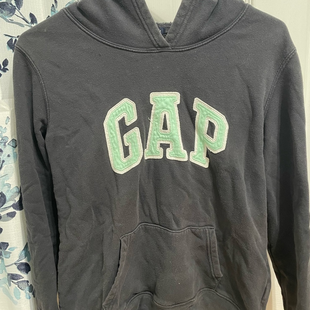 GAP Gray and Mint Green Hoodie Sweatshirt
